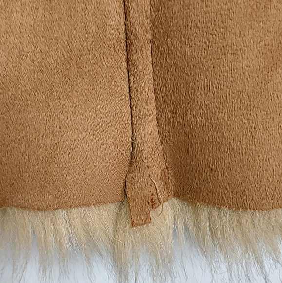 Daniel Benjamin Brown Women's Faux Suede Fur Lined Jacket With Belt - Picture 6 of 9